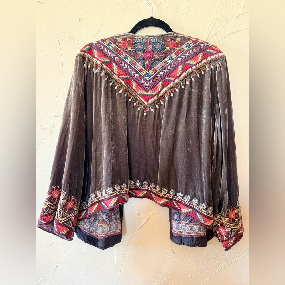 Johnny Was Velvet Ravi Bolero Multicolor Embroidery- XL - Picture 7 of 10